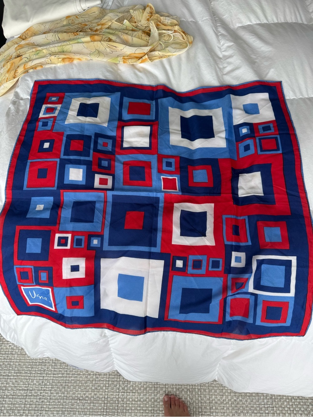 Vintage Vera Neumann Geometric Square Print Scarf